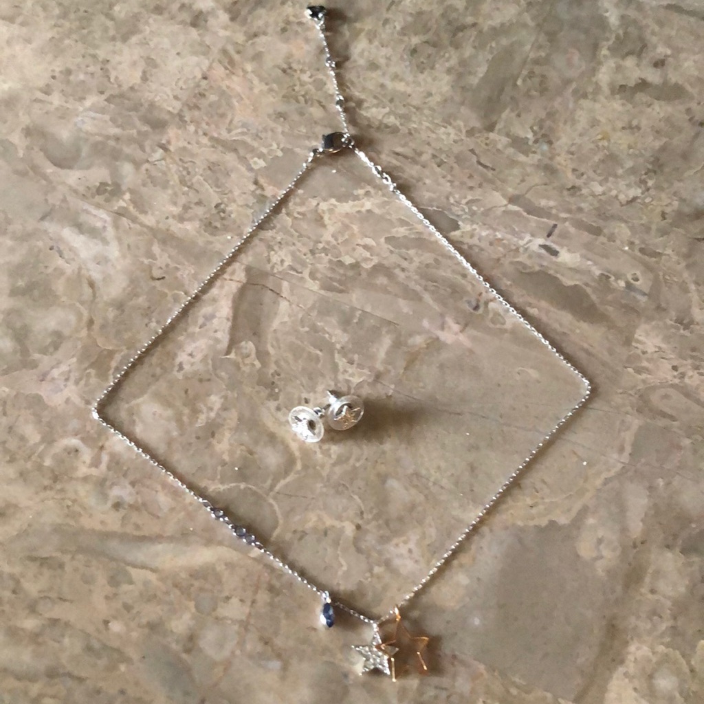 Star Necklace With Star Earrings Star Necklace With Star Earrings